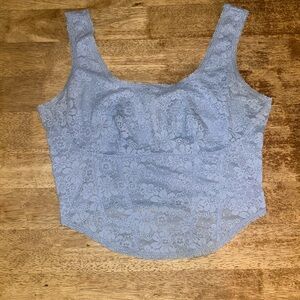 Light Blue Lace Corset Top - Size XL